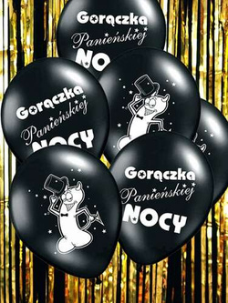 Balony na Wieczór Panieński, czarne, 1 szt.