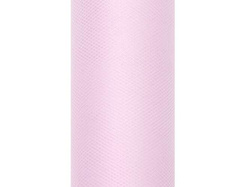 Tiul gładki, jasny różowy, 15cm x 9m, 1szt.
