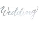 Baner Wedding, srebrny, 16,5x45 cm, 1 szt.