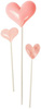 Serduszka na Patyczku Dekoracyjne Walentynki 3szt.