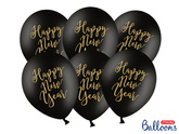 Balony 30cm, Happy New Year, Pastel Black, 1szt.
