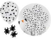 BALONY Przezroczyste Konfetti Czarne PAJĄKI 10szt.