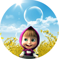 Opłatek tortowy 14 cm, Masza i Niedźwiedź 1 szt.