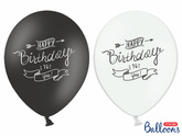 Balony 30cm, Happy Birthday, Pastel mix, 1 szt