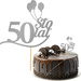 Topper na Tort 50 STO LAT Urodziny SREBRNY