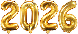 Zestaw Balonów Foliowych 2026, 35cm złoty metal