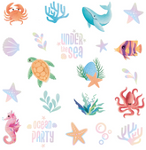 Tatuaże Zmywalne OCEAN Morski Podwodny Świat 21szt