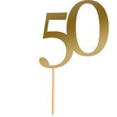 Topper na Tort LICZBA 50 Urodziny Party ZŁOTY