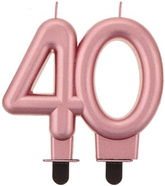 Świeczka Liczba 40 Różowe Złoto Rose Gold Urodziny
