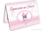 Zaproszenie na Chrzest, różowe, 1 szt.