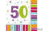 Serwetki urodzinowe 50 urodziny, 16 szt.