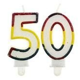 Świeczka cyferki brokat "50", 1 szt.