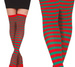 Pończochy Zakolanówki Zielone Czerwone Paski