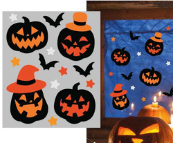 Dekoracje Naklejki Żelowe DYNIE Halloween 20x25cm