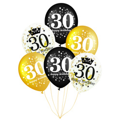 Zestaw balonów 30 urodziny 6 szt.