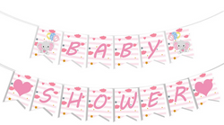 Zestaw do Dekoracji Baby Shower Różowy Słonik