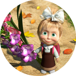 Opłatek tortowy 14 cm, Masza i Niedźwiedź 1 szt.