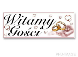 Plakat weselny Witamy Gości, 24x68 cm, 1 szt.