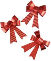 Zestaw kokard dekoracyjnych prążki czerwone 3szt.