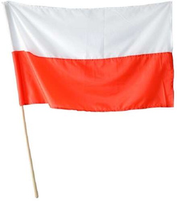 FLAGA POLSKI na Kiju Drzewcu 110x68cm
