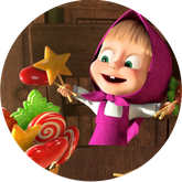 Opłatek tortowy 29 cm, Masza i Niedźwiedź 1 szt.