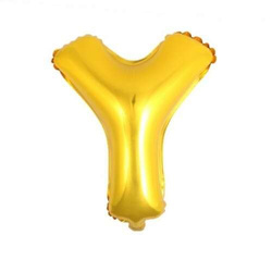 Balon Foliowy Litera "Y", Złoty, 45 cm, 1 szt.