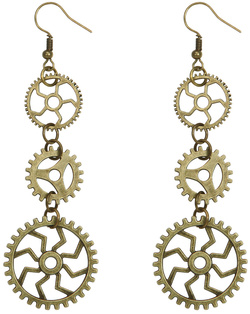 Kolczyki Wiszące Steampunk Koła Zębatki 2szt.