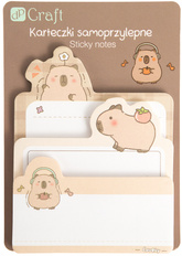 KARTECZKI SAMOPRZYLEPNE na Notatki KAPIBARA 3szt