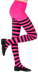 Rajstopy Dziecięce w Różowo Czarne Paski 4-6 lat