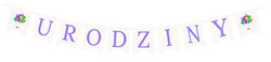 Baner URODZINY Fioletowy Balony, 1kpl.