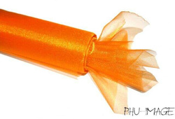 Organza dekoracyjna 16 cm, 1 rolka, pomarańcz