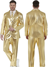 GARNITUR Męski ZŁOTY Marynarka Spodnie Krawat, S