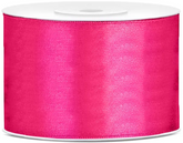 Tasiemka satynowa, ciemny różowy, 50mm/25m