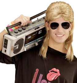 Peruka Zenek Blond + Okulary, Lata 80, 1 kpl.