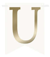 Flagietka, Litera U, Złota, 1 szt.