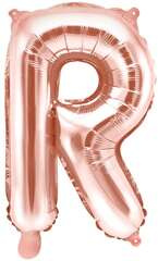 Balon foliowy Litera "R", 35cm, różowe złoto 1szt.