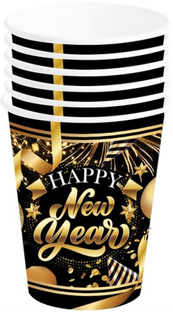 Kubeczki Papierowe HAPPY NEW YEAR 240ml 6szt.