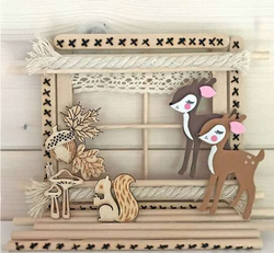 Kształty z Drewna Dekoracje LAS Jesień 45szt.