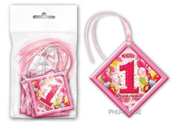 Zawieszka na roczek, różowa, 20 szt.