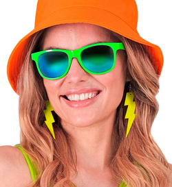 Kolczyki NEONOWE BŁYSKAWICE Pioruny ŻÓŁTE Disco