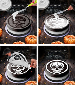 SZABLON do Dekoracji Ciast CZASZKA Halloween 25cm
