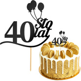 Topper na Tort 40 STO LAT Urodziny CZARNY