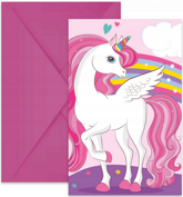 Zaproszenia Jednorożec Unicorn Urodziny Party 6szt