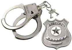 Zestaw Policjana Kajdanki Kluczyk Odznaka Strój