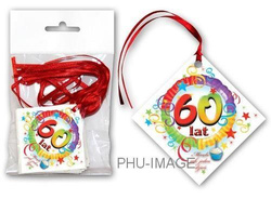 Zawieszka na 60 urodziny, 20 szt.