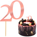 Topper na Tort LICZBA 20 Urodziny RÓŻOWE ZŁOTO