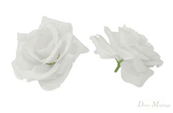 Duże róże sztuczne, białe 9 cm 10szt, 1 op.