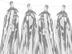 Girlanda Frędzle SREBRNE Lustrzane 12szt.