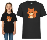 Koszulka Czarna WIEWIÓRKA Jesień 5-6 lat 116cm