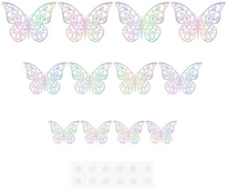 Naklejki Dekoracyjne 3D MOTYLE Holograficzne 12szt
